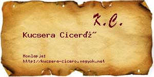 Kucsera Ciceró névjegykártya
